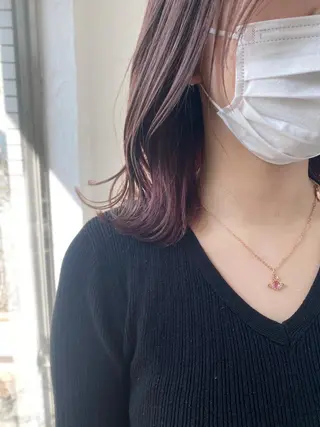ミディアム カラー 🍑もも 🍑のヘアスタイル
