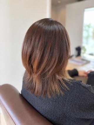 ミディアム カラー 伊勢崎/nap hair 秋山拓未のヘアスタイル