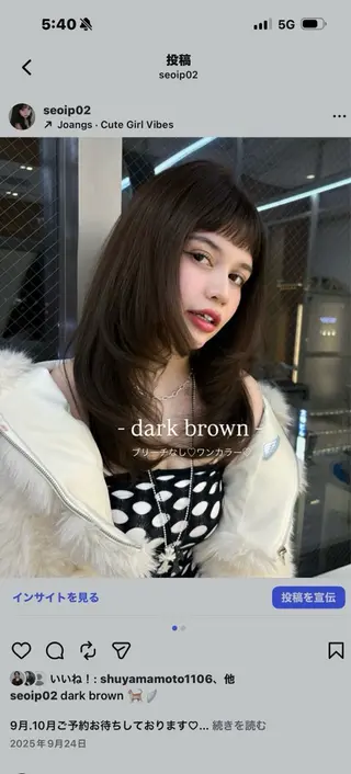セミロング Hazuki/ 韓国ヘア🇰🇷のヘアスタイル