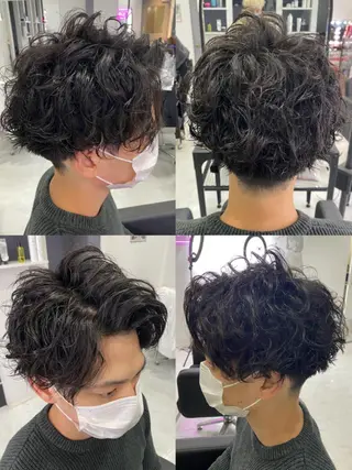 ショート カラー ヘアアレンジ メンズ 🔥メンズパーマ 特化 渡辺一翔のヘアスタイル