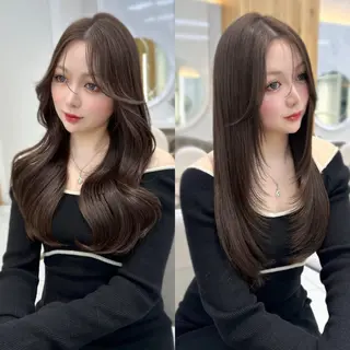 ロング カラー 🇰🇷韓国風くびれ ヘア🇰🇷中村優大のヘアスタイル