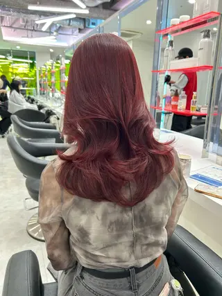 セミロング 暖色系ハイトーン♡ mioriのヘアスタイル