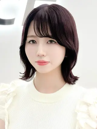 ミディアム カラー ヘアアレンジ 縮毛矯正🤍 盛れるボブ/ひかりのヘアスタイル