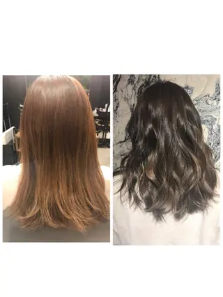 ロング カラー 藤井 さと実のヘアスタイル