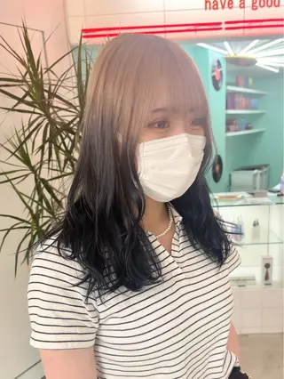 セミロング 柔らかいハイトーン× 似合わせ/Yoheiのヘアスタイル