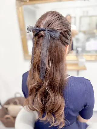 セミロング ヘアアレンジ ⭐︎moe 【ヘアセット🧸】のヘアスタイル