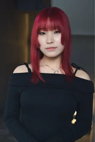 セミロング カラー 井上 力のヘアスタイル