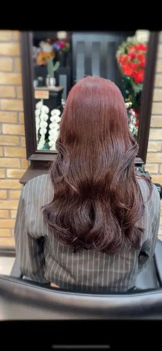 ロング カラー ハッシュカット 暖色カラー/伊藤菜月のヘアスタイル