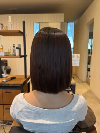 ミディアム 髪質改善ストレート ⭐️髪質改善カラーのヘアスタイル