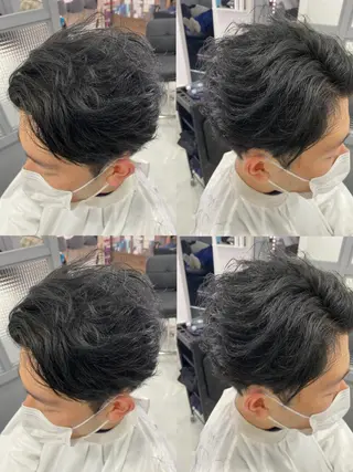 ショート カラー パーマ ヘアアレンジ メンズ 🔥メンズパーマ 特化 渡辺一翔のヘアスタイル