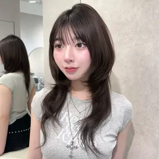 セミロング カラー ハッシュカット/ 水光艶カラー/RINのヘアスタイル