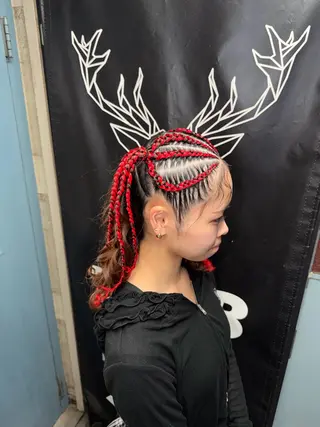 ヘアアレンジ エクステ/コーンロウ KURUMI⛓️🔥のヘアスタイル