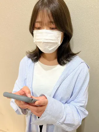 ミディアム カラー 外国人対応 佐久間のヘアスタイル