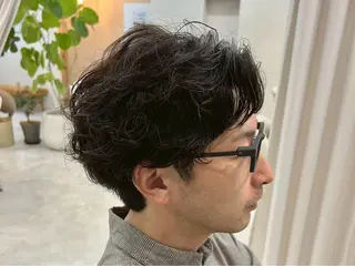ショート センターパート 韓国ヘア・綾也のヘアスタイル
