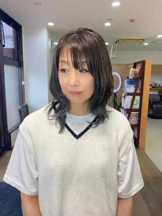 ミディアム カラー ブリーチカラー🫧 森　凪沙のヘアスタイル