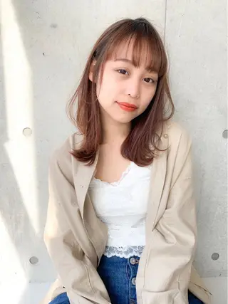 ミディアム カラー パーマ ヘアアレンジ 🎀愛されモテヘア♡ 梅澤夏基🎀のヘアスタイル