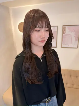 ロング カラー 草野ゆずき⌇縮毛矯正 ⌇Wカラー⌇レイヤーのヘアスタイル