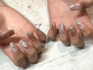 ネイル 韓国/ワンホン/長さ 出しつけ放題🎀のネイルデザイン