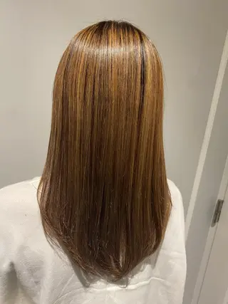 ミディアム 美髪矯正透明感カラー 江川 和輝のヘアスタイル