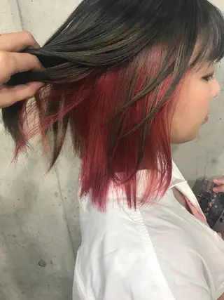ミディアム カラー パーマ ヘアアレンジ メンズ キッズ ネイル マツエク・マツパ サロンドミルク 渋谷高比良のヘアスタイル