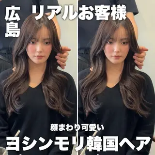 ロング カラー 【韓国レイヤー特化 ハッシュカット】のヘアスタイル