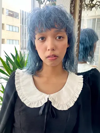 ミディアム パーマ ヘアアレンジ ブリーチ/カラー /パーマ/MIKUのヘアスタイル