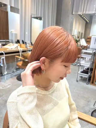 ショート 🧡ボブ/うる艶カラ ー🩵 さくら🌸のヘアスタイル