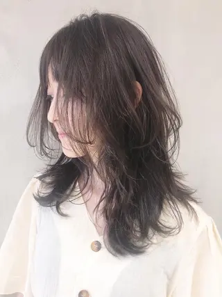 セミロング カラー パーマ ヘアアレンジ ITbyALBUM 中野店のヘアスタイル