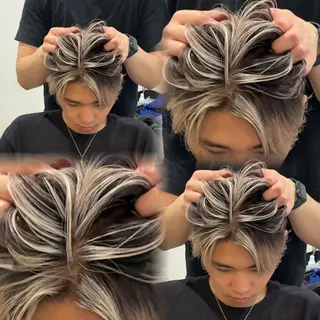 メンズ バレイヤージュ特化 三宅陸斗のヘアスタイル