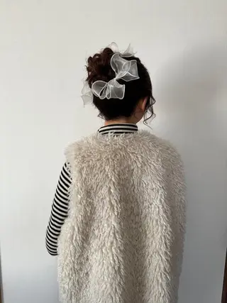 セミロング ヘアアレンジ ヘアセット/レイヤー 赤み消し/はるかのヘアスタイル