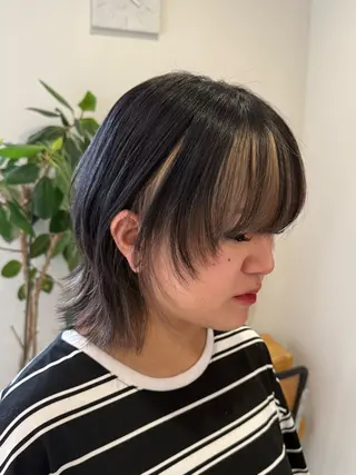 ミディアム カラー ramphy 柴原 夢奈のヘアスタイル