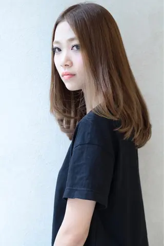 ミディアム セミロング カラー パーマ 城領 直輝のヘアスタイル