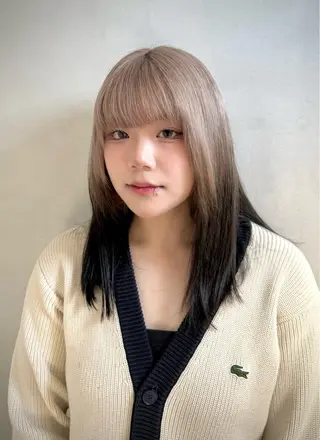 セミロング カラー ブリーチカラー特化 梅田中崎町/あかりのヘアスタイル