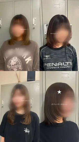ミディアム 🩷透明感カラー 🩷レイヤー･ボブのヘアスタイル