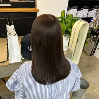 ロング カラー 🌷ラベンダーピンク 顔まわり🌷ねいろのヘアスタイル