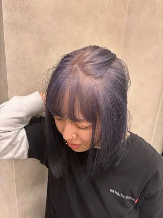 ミディアム カラー 抜け感レイヤー︴ ニュアンスカラーのヘアスタイル