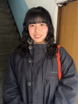 セミロング パーマ 松本 雪愛のヘアスタイル