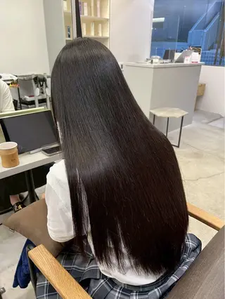ロング パーマ 透明感×艶カラー ✨️美髪縮毛🍒リオのヘアスタイル