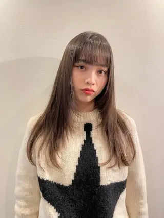 セミロング カラー 悦喜 雅史のヘアスタイル