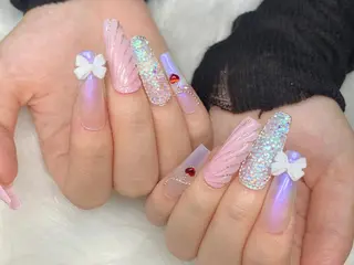 ロング カラー ネイル ハミネイルサロン ハナのネイルデザイン