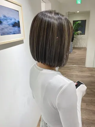 ミディアム カラー ハイライト⭐️上野 高広のヘアスタイル