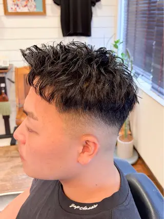 ショート パーマ メンズ 三宮メンズカット ヨシイッキのヘアスタイル