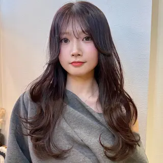 セミロング カラー 髪質改善【縮毛矯正】 北千住 田邉 澪のヘアスタイル