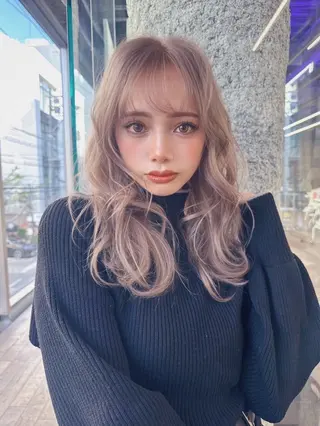 ロング カラー gisel エリナのヘアスタイル