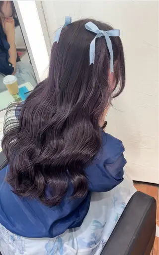 ロング ラベンダーカラー/ 渋谷/WAKANAのヘアスタイル