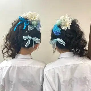 ロング ヘアアレンジ ヘアメ🎀ハイトーン 🩵エクステ🪄しほのヘアスタイル
