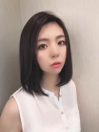 ミディアム カラー チヒョ🦋 韓国hair🇰🇷のヘアスタイル