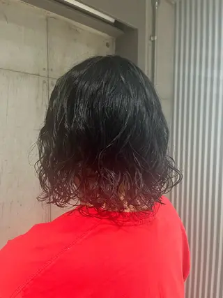 ミディアム パーマ ヘアアレンジ 💥ボブ/艶髪/ 透明感カラー/陸人のヘアスタイル