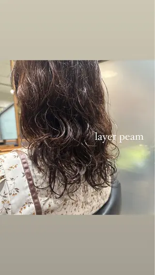 ミディアム パーマ ヘアアレンジ みなみ/韓国ボブ/ 韓国レイヤーのヘアスタイル