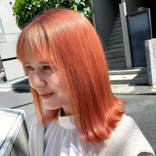 セミロング カラー 赤みゼロ/透明感 カラー🌿KANTAのヘアスタイル